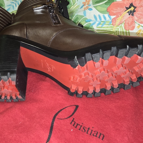Christian Louboutin Women's Brown Leather Boots Size 42 11 - Picture 15 of 16